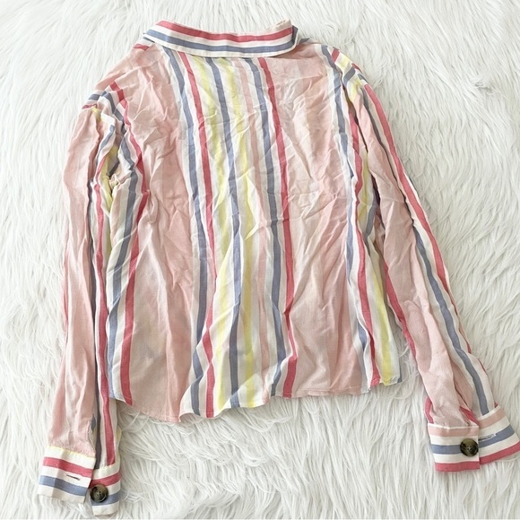 Ana colorful Striped Popover Blouse - Picture 4 of 4